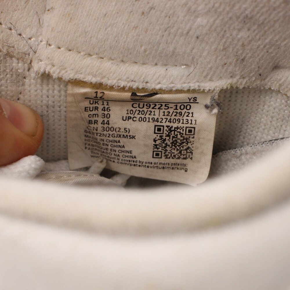 Nike Air Force 1 x Supreme Low Box Logo Men's Size 12 White Leather Sneaker - Picture 3 of 13